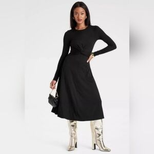 NWT BlackTwist Front Long Sleeve Midi Dress Size XXL